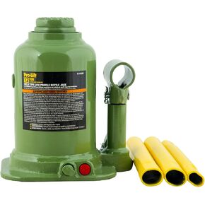 Pro-Lift Welded Bottle Jack 12 Ton - Low Profile (24,000 Lbs) Capacity Hydraulic Lifting with Side Pump Two-Piece Handle