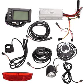 Alomejor Electric Controller Conversion Kit, 750W Motor Controller Set with 25A Controller GD01 LCD Panel Headlight Taillight for Ebike