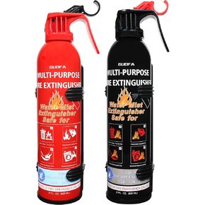 2 Pack Fire Extinguisher with Mount, Portable Fire Extinguisher Suitable for A, B, C, K Fire Types, Easy to Use Water-Based Fire Extinguishers for Home/Car/Boat/Kitchen/Garage (Black, Red)
