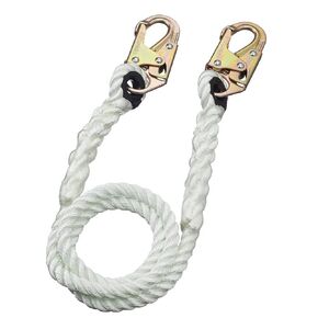 Peakworks Fall Protection Restraint Lanyard with Webbing and 2 Snap Hooks, 4 ft. Length, Green, V815404