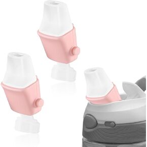 2 Pack Water Bottle Spout Replacement Parts, Soft Silicone Mouthpiece Bite Valve BPA Free Lids for 2019 Contigo Aubrey Contigo Autospout Replacement Lid for Kids (Pink, Bottle not Include)
