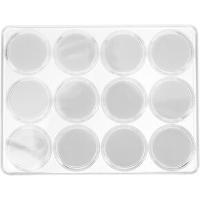 Zerodeko 1 Set Small Loose Diamond Gemstone Display Box,Plastic Containers Holder with Clear Top Lids Round Jewelry Show Box Case Black