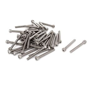 uxcell® M4x35mm Hex Socket Cap Head Key Stainless Steel Screws Bolts 50 Pcs