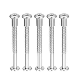 uxcell Screw Post Fit for 5/16"(8mm) Hole Dia, Male M6x70mm Belt Buckle Binding Bolts Leather Fastener Stainless Steel 5 Sets