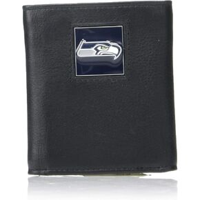 Siskiyou NFL Seattle Seahawks Leather Tri-Fold Wallet , Black