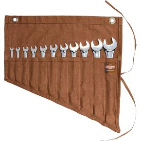 BucketBoss 70003 Tool and Wrench Set Roll with 11 Pockets in Brown