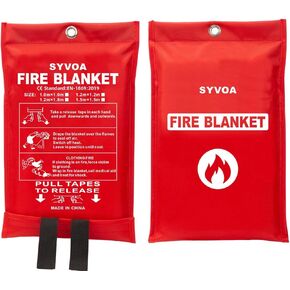 Emergency Fire Blanket | Fire Blanket for Home and Kitchen | 100% Fiber Glass | Emergency Blankets for Survival | Fire Blanket Made in USA | Fire Retardant Blankets | Size 40"x40" (2 pack)