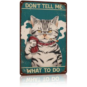 Vintage Black Cat Metal Tin Signs Cat Wall Art Decor Cat Posters - smoke catnip hail lucipurr