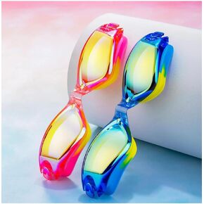 JSJM New Kids Swimming Goggles Professional High-Definition Anti-Fog Swimming Goggles Set Swimming Pool, Pink&blue, js999 in Saudi Arabia