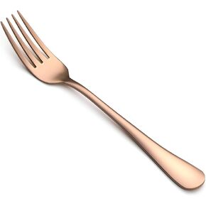 WYT Black Dinner Forks Set of 8, Stainless Steel Black 8-Piece Silverware Dinner Fork Set, Modern Black Flatware Cutlery Forks, Mirror Polished, Dishwasher Safe (8-Inches)