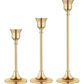 Candlestick Holders Taper Candle Holders, Brass Gold Candlestick Holder Set Candle Stick Holders kit Decorative Candlestick Stand for Wedding Party Dinning in Saudi Arabia