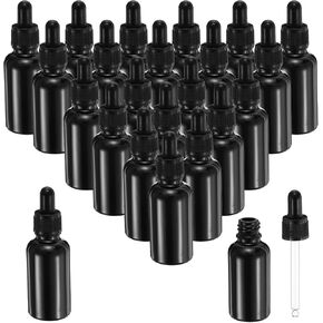 PATIKIL 2ml Glass Dropper Bottle, 24Pcs Leakproof Essential Oils Sample Liquid Perfume Container with Eye Dropper for Storage Travel, Blue