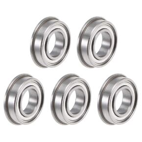 uxcell F6800ZZ Flange Ball Bearing 10x19x5mm Shielded Chrome Bearings 5pcs