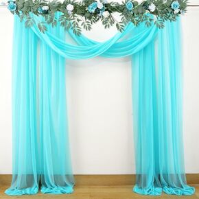 Wedding Arch Drapes Deep Champagne Sheer Backdrop Curtains Wedding Arch Draping Fabric Swag Ceremony 2 Panels Tulle for Birthdays Party Ceiling Arbor Archway