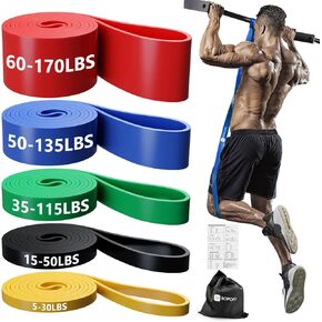 Pull Up Assistance Bands, Resistance Bands for Working Out, Eexercise Bands, Long Resistance Bands Set for Home Workouts, Body Stretching, Physical Therapy, Muscle Training, Fitness Training