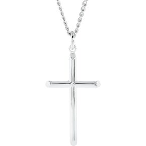 Amazon Essentials Mens Solid Tubular Cross Pendant Necklace, 24" (previously Amazon Collection)