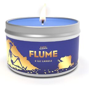 شمعة Flume - مستوحاة من جو قراصنة رحلة الكاريبي - مصنوعة يدويًا في الولايات المتحدة الأمريكية، نباتية ولم يتم الإساءة إلى الحيوانات لتصنيعها | 8 أوقية. القصدير