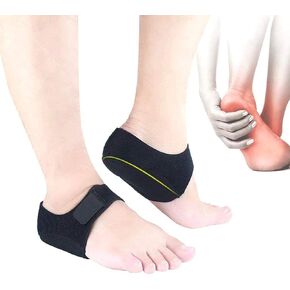 Heel Cups for Plantar Fasciitis Relief [2-piece set Suitable for heel protectors, pads, heel supports, heel pain relief, heel spurs, cracked heels for men and women (black)