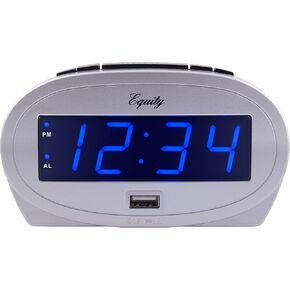 Equity 30025 0.9 in. LED Alarm Clock with USB Charge Port
