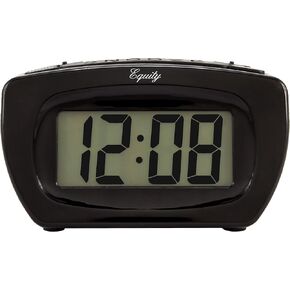 Equity by La Crosse Super Loud Digital LCD Alarm Clock, Charcoal