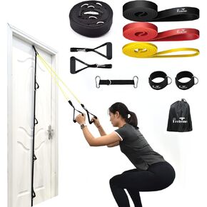 حزام مرساة للباب لتمارين أربطة المقاومة، معدات تمرين حزام مرساة للباب متعدد النقاط، نظام اللياقة البدنية المنزلي المحمول، مع شريط سحب مقابض وحزام للكاحل، سهل التجميع in Kuwait