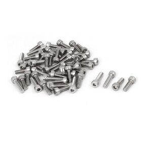 uxcell® M4x12mm Thread 304 Stainless Steel Hex Socket Head Cap Screw Bolt DIN912 55pcs