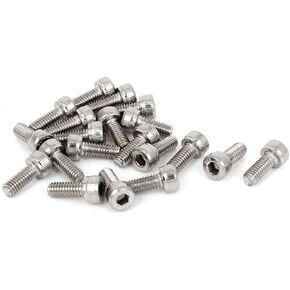 0.7mm Pitch M4x10mm Stainless Steel Socket Cap Screws Head Key 20 Pcs