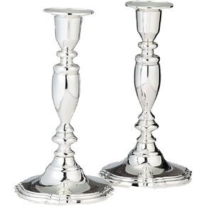 Rite Lite Set of 2 Silverplated Candlesticks for Shabbat - Shabbat Gifts, Shabbat Candle Holders, Shabbat Silver Candle Holders
