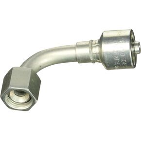 Gates G25180-0608 أنثى JIC 37 مضيئة دوارة - 90 أنبوب منحني (MegaCrimp)