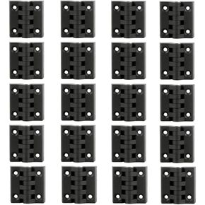 Door Hinge1.57"/40mmx40mm Black Plastic Cabinet Door Reinforced Ball Bearing Hinge - (20Pcs)