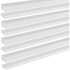 1 Set 4 ft Long Plastic Sliding Cabinet Door Track Hardware Set for 1/4" Thick Panels Glass Window Cabinet Door Track for Sliding Closet Doors, Easy Quick Installation (Black)