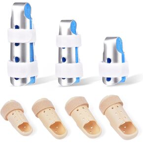 Finger Splint, 7PCS Finger Support Brace Finger Stabilizer for Broken Fingers Straightening Arthritis Knuckle Immobilization，Blue