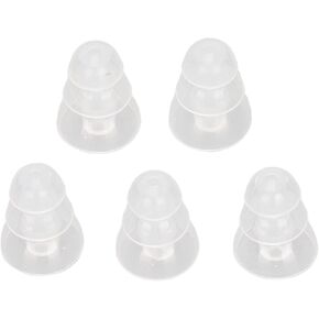 5 PCS Hearing Aid Ear Tips Silicone Earplug Domes for BTE,ITE and Pocket Prevent Static Transparent Eartips Domes Ear Bud Replacements