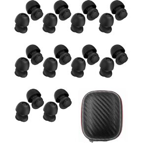 HALLEAST 10 Pair Ear Plugs for Noise Reduction, Disposable Concert Earplugs, Silicone Ear Tips in XS/S/M/L, Storage Case, Black