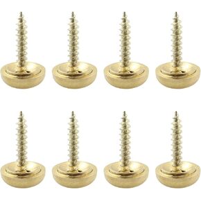 Mirror Screws YHXiXi 8pcs 15mm Golden Brass Mirror Screws Cap Cover Nails Fasteners for Decorative Mirror, Sign/Advertising Hardware, Nails, Construction Furniture Hardware