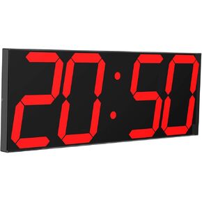 ساعة حائط رقمية LED كبيرة الحجم مع 6 أرقام وجهاز تحكم عن بعد العد لأعلى/العد التنازلي ساعة توقيت تلقائي باهتة تقويم كبير ومقياس حرارة in Kuwait