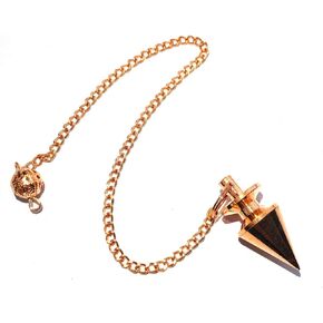 CRYSTALMIRACLE Beautiful Amethyst Metal Dowser Pendulum Metaphysical Divination Gemstone Pendulum Energy Balancing Pointed Cone Pendulum Reiki Feng Shui, Meditation, Gift for Men Women in Kuwait