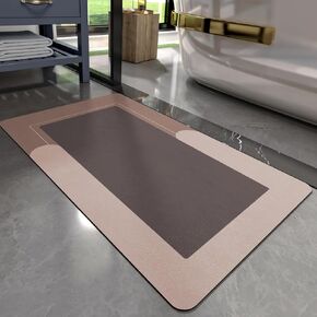 Super Absorbent Floor Mat, 2Pcs Napa Skin Super Absorbent Bath Mat Quick Dry Bathroom Carpet Floor Doormat Dirt Barrier Floor Door Cushion Mat Carpet - 17.7"x29.5"+17.7"x59", Square Dark Grey