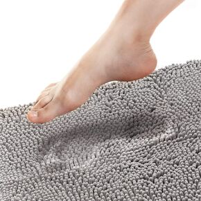 Tafts Bathroom Rugs, Extra-Thick Memory Foam Bath Mat, Ultra-Soft Chenille Microfiber, Highly Absorbent, Machine Washable, Shaggy Bath Mats for Bathroom, Non-Slip (21"x32") Almond Beige