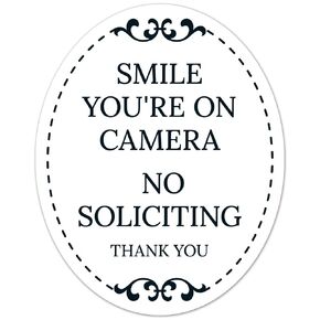 Sigo Signs Smile You're On Camera No Soliciting Thank You Sign, (SI-1514) 4x5 Inches, Aluminum Composite Made in USA by Sigo Signs