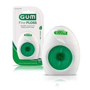 GUM Fine Waxed Dental Floss, Rewindable Dispenser, Mint, 200 Yards