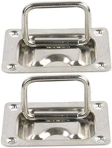 Amarine Made Rectangular Recessed Hatch 2-3/16" x 3" (57 x 76 mm) Loaded Lifting Ring for Boat Hatch (Pack of 2 in Saudi Arabia
