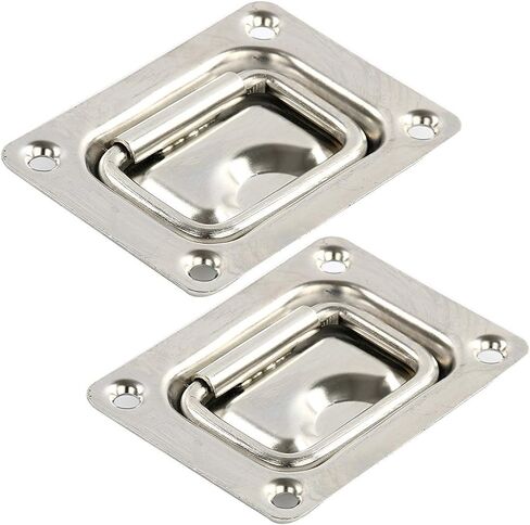 Amarine Made Rectangular Recessed Hatch 2-3/16" x 3" (57 x 76 mm) Loaded Lifting Ring for Boat Hatch (Pack of 2 in Saudi Arabia