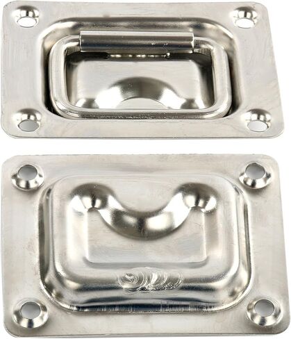 Amarine Made Rectangular Recessed Hatch 2-3/16" x 3" (57 x 76 mm) Loaded Lifting Ring for Boat Hatch (Pack of 2 in Saudi Arabia