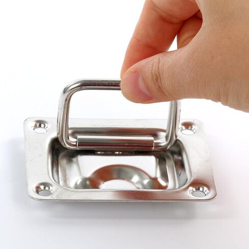 Amarine Made Rectangular Recessed Hatch 2-3/16" x 3" (57 x 76 mm) Loaded Lifting Ring for Boat Hatch (Pack of 2 in Saudi Arabia