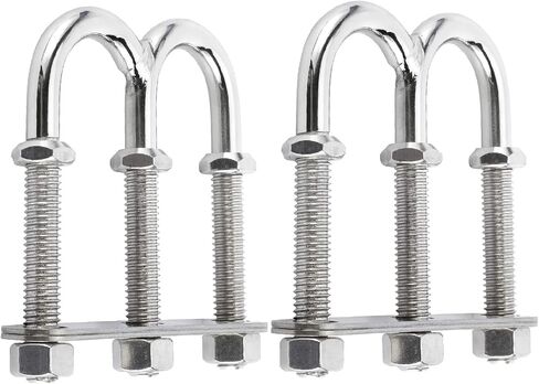 NovelBee 2pcs Boat Stern Bow Eye Double U Bolts,Tie Down U Bolt Marine Stainless Pontoon Boat Stern Eye with Nuts and Washers (2) in Saudi Arabia