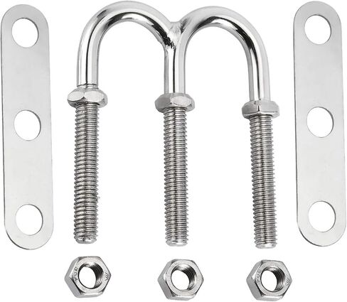 NovelBee 2pcs Boat Stern Bow Eye Double U Bolts,Tie Down U Bolt Marine Stainless Pontoon Boat Stern Eye with Nuts and Washers (2) in Saudi Arabia