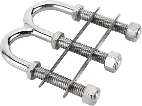 NovelBee 2pcs Boat Stern Bow Eye Double U Bolts,Tie Down U Bolt Marine Stainless Pontoon Boat Stern Eye with Nuts and Washers (2) in Saudi Arabia