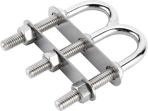 NovelBee 2pcs Boat Stern Bow Eye Double U Bolts,Tie Down U Bolt Marine Stainless Pontoon Boat Stern Eye with Nuts and Washers (2) in Saudi Arabia