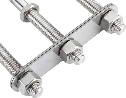 NovelBee 2pcs Boat Stern Bow Eye Double U Bolts,Tie Down U Bolt Marine Stainless Pontoon Boat Stern Eye with Nuts and Washers (2) in Saudi Arabia
